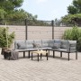 Banco de jardín cojines 5 pzas acero recubrimiento polvo negro de , Conjuntos de jardín - Ref: Foro24-3283644, Precio: 450,45...
