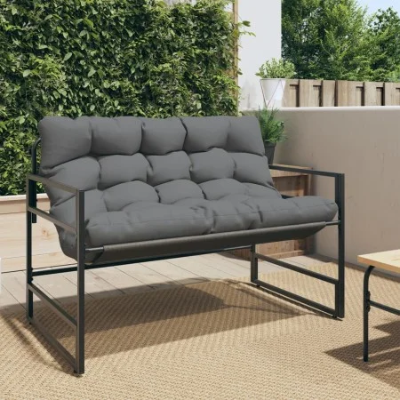 Banco de jardín con cojín acero antracita 113 cm de , Bancos de jardín - Ref: Foro24-4009299, Precio: 156,51 €, Descuento: %