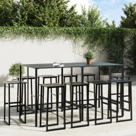 Juego de mesa alta y taburetes de jardín 11 piezas acero negro de , Conjuntos de jardín - Ref: Foro24-3283755, Precio: 894,67...