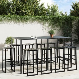 Juego de mesa alta y taburetes de jardín 11 piezas acero negro de , Conjuntos de jardín - Ref: Foro24-3283755, Precio: 910,72...