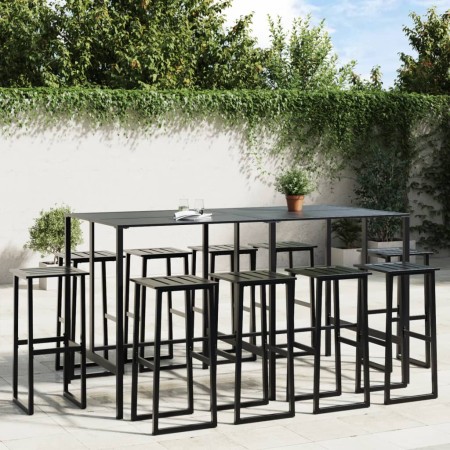 Juego de mesa alta y taburetes de jardín 11 piezas acero negro de , Conjuntos de jardín - Ref: Foro24-3283755, Precio: 910,72...