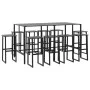 Juego de mesa alta y taburetes de jardín 11 piezas acero negro de , Conjuntos de jardín - Ref: Foro24-3283755, Precio: 894,67...