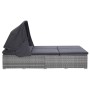 Tumbona para 2 personas con cojín ratán sintético gris de vidaXL, Camas para exteriores - Ref: Foro24-310236, Precio: 580,56 ...
