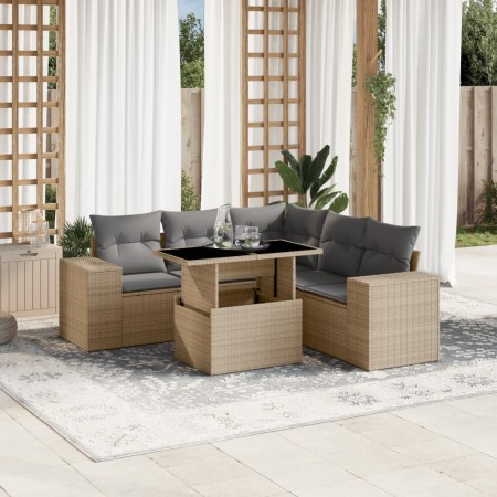 Juego de sofás jardín con cojines 6 pzas ratán sintético beige de , Conjuntos de jardín - Ref: Foro24-3269159, Precio: 439,62...