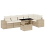 Set sofás de jardín 7 piezas y cojines ratán sintético beige de , Conjuntos de jardín - Ref: Foro24-3269178, Precio: 515,92 €...