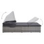 Tumbona para 2 personas con cojín ratán sintético gris de vidaXL, Camas para exteriores - Ref: Foro24-310236, Precio: 580,56 ...