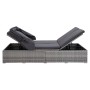 Tumbona para 2 personas con cojín ratán sintético gris de vidaXL, Camas para exteriores - Ref: Foro24-310236, Precio: 580,56 ...