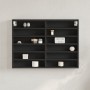 Vitrina de madera de ingeniería negra 80x8,5x58 cm de , Estantes y estanterías - Ref: Foro24-847955, Precio: 46,15 €, Descuen...