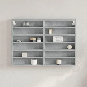 Vitrina de madera de ingeniería gris hormigón 80x8,5x58 cm de , Estantes y estanterías - Ref: Foro24-847957, Precio: 43,38 €,...