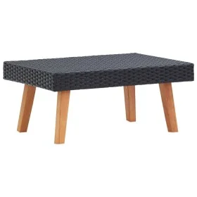 Mesa de centro de jardín ratán sintético negro de vidaXL, Mesas de jardín - Ref: Foro24-310222, Precio: 64,24 €, Descuento: %