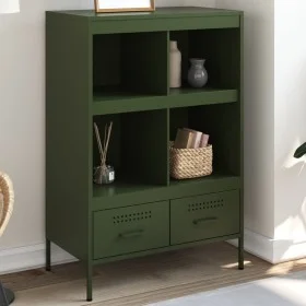 Aparador de acero laminado en frío verde oliva 68x39x101,5 cm de , Aparadores - Ref: Foro24-843106, Precio: 153,65 €, Descuen...