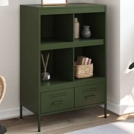 Aparador de acero laminado en frío verde oliva 68x39x101,5 cm de , Aparadores - Ref: Foro24-843106, Precio: 155,88 €, Descuen...