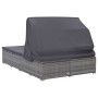 Tumbona para 2 personas con cojín ratán sintético gris de vidaXL, Camas para exteriores - Ref: Foro24-310236, Precio: 580,56 ...