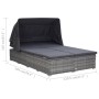 Tumbona para 2 personas con cojín ratán sintético gris de vidaXL, Camas para exteriores - Ref: Foro24-310236, Precio: 580,56 ...