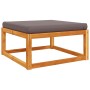 Taburete de jardín con cojín madera maciza acacia 65x65x29 cm de , Sofás de exterior - Ref: Foro24-4008159, Precio: 84,16 €, ...
