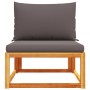Sofá jardín sin reposabrazos con cojines madera maciza acacia de , Sofás de exterior - Ref: Foro24-4008173, Precio: 101,58 €,...