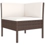 Set de muebles de jardín 2 piezas con cojines ratán PE marrón de vidaXL, Conjuntos de jardín - Ref: Foro24-310205, Precio: 15...