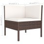 Set de muebles de jardín 2 piezas con cojines ratán PE marrón de vidaXL, Conjuntos de jardín - Ref: Foro24-310205, Precio: 15...