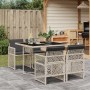 Set comedor de jardín 5 pzas cojines ratán sintético gris claro de , Conjuntos de jardín - Ref: Foro24-3210719, Precio: 277,0...