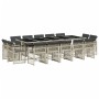 Set comedor jardín y cojines 15 pzas ratán sintético gris claro de , Conjuntos de jardín - Ref: Foro24-3210875, Precio: 965,3...