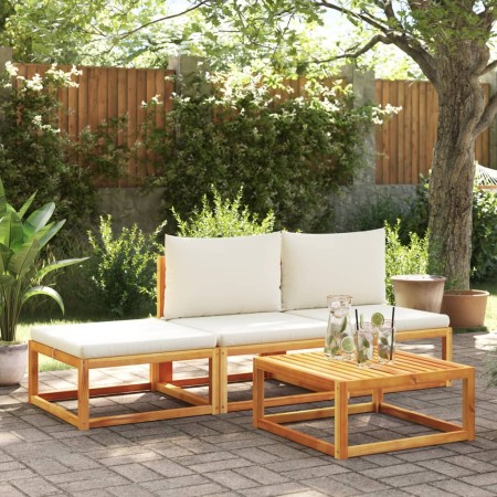 Set sofás de jardín con cojines 4 pzas madera maciza de acacia de , Conjuntos de jardín - Ref: Foro24-3278935, Precio: 342,36...