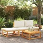 Set sofás de jardín con cojines 4 pzas madera maciza de acacia de , Conjuntos de jardín - Ref: Foro24-3278935, Precio: 342,36...