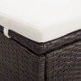 Tumbona para 2 personas con cojín ratán sintético marrón de vidaXL, Camas para exteriores - Ref: Foro24-310234, Precio: 454,4...