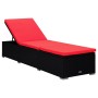 Tumbona con cojín y mesita de ratán sintético rojo de vidaXL, Tumbonas - Ref: Foro24-310226, Precio: 183,50 €, Descuento: %