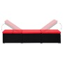 Tumbona con cojín y mesita de ratán sintético rojo de vidaXL, Tumbonas - Ref: Foro24-310226, Precio: 183,50 €, Descuento: %