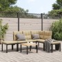 Set sofás jardín y cojines 5 pzas acero recubierto polvo negro de , Conjuntos de jardín - Ref: Foro24-3283659, Precio: 377,73...