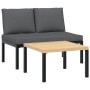 Set de sofás de jardín con cojines 2 piezas aluminio negro de , Conjuntos de jardín - Ref: Foro24-3283703, Precio: 249,15 €, ...