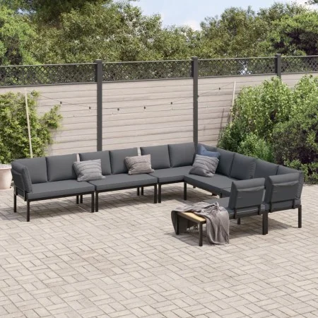 Set de sofás de jardín con cojines 6 piezas aluminio negro de , Conjuntos de jardín - Ref: Foro24-3283690, Precio: 1,00 €, De...