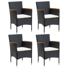 Sillas de comedor para jardín 4 unidades ratán sintético negro de vidaXL, Sillas de jardín - Ref: Foro24-310566, Precio: 221,...