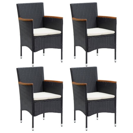 Sillas de comedor para jardín 4 unidades ratán sintético negro de vidaXL, Sillas de jardín - Ref: Foro24-310566, Precio: 193,...