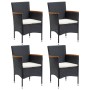 Sillas de comedor para jardín 4 unidades ratán sintético negro de vidaXL, Sillas de jardín - Ref: Foro24-310566, Precio: 193,...