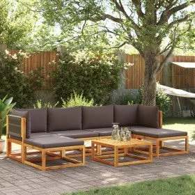 Garden sofa set with 7 pieces, solid acacia wood, and cushions. by , Outdoor sofas - Ref: Foro24-3278839, Price: 669,34 €, Di...