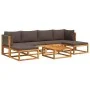 Garden sofa set with 7 pieces, solid acacia wood, and cushions. by , Outdoor sofas - Ref: Foro24-3278839, Price: 669,34 €, Di...