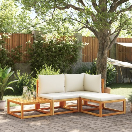 Set sofás de jardín con cojines 4 pzas madera maciza de acacia de , Conjuntos de jardín - Ref: Foro24-3278916, Precio: 368,75...