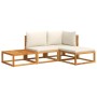 Set sofás de jardín con cojines 4 pzas madera maciza de acacia de , Conjuntos de jardín - Ref: Foro24-3278916, Precio: 368,75...