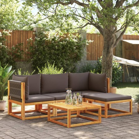 Set de sofás de jardín con cojines 5 pzas madera maciza acacia de , Sofás de exterior - Ref: Foro24-3278826, Precio: 495,47 €...