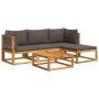 Set de sofás de jardín con cojines 5 pzas madera maciza acacia de , Sofás de exterior - Ref: Foro24-3278826, Precio: 495,47 €...