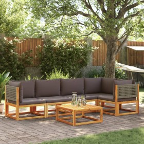 Set de sofás de jardín con cojines 6 pzas madera maciza acacia de , Conjuntos de jardín - Ref: Foro24-3278898, Precio: 621,44...