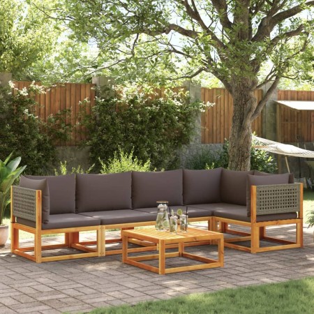 Set de sofás de jardín con cojines 6 pzas madera maciza acacia de , Conjuntos de jardín - Ref: Foro24-3278898, Precio: 621,44...