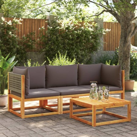 Set de sofás de jardín con cojines 3 pzas madera maciza acacia de , Conjuntos de jardín - Ref: Foro24-3278900, Precio: 340,06...