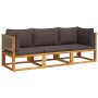 Set de sofás de jardín con cojines 3 pzas madera maciza acacia de , Conjuntos de jardín - Ref: Foro24-3278900, Precio: 340,06...