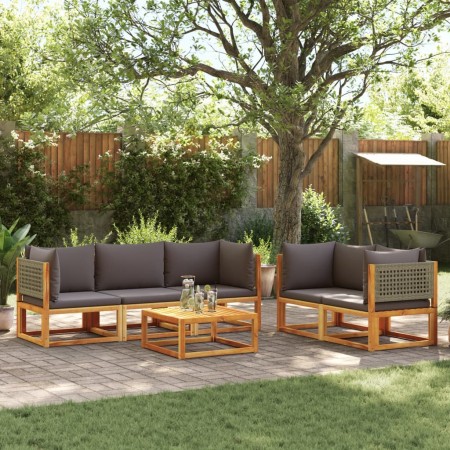 Set de sofás de jardín con cojines 6 pzas madera maciza acacia de , Conjuntos de jardín - Ref: Foro24-3278902, Precio: 639,49...
