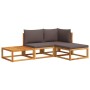 Set sofás de jardín con cojines 4 pzas madera maciza de acacia de , Sofás de exterior - Ref: Foro24-3278824, Precio: 370,03 €...