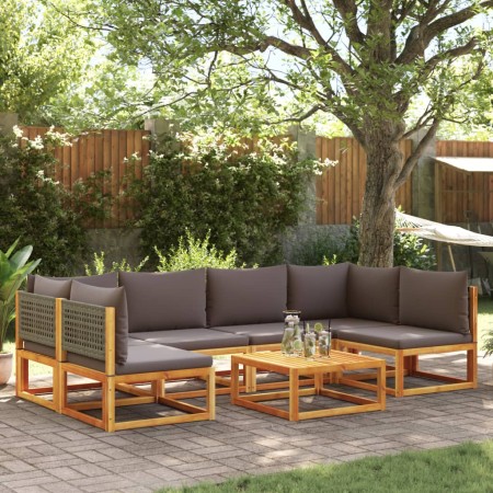 Set de sofás de jardín con cojines 7 pzas madera maciza acacia de , Conjuntos de jardín - Ref: Foro24-3278909, Precio: 692,79...