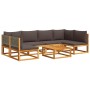 Set de sofás de jardín con cojines 7 pzas madera maciza acacia de , Conjuntos de jardín - Ref: Foro24-3278909, Precio: 692,79...