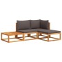 Set sofás de jardín con cojines 4 pzas madera maciza de acacia de , Conjuntos de jardín - Ref: Foro24-3278893, Precio: 343,54...